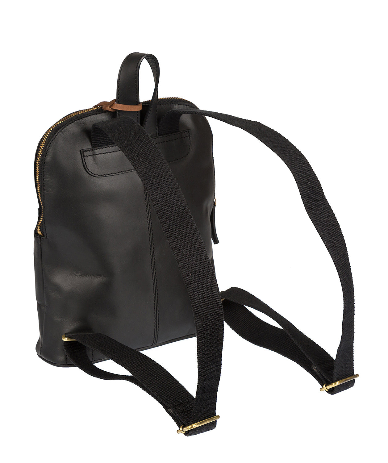 'Grove' Vintage Black Handcrafted Leather Small Backpack