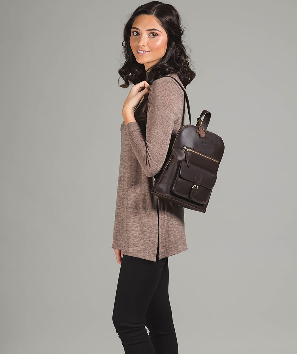 'Grove' Vintage Brown Handcrafted Leather Small Backpack