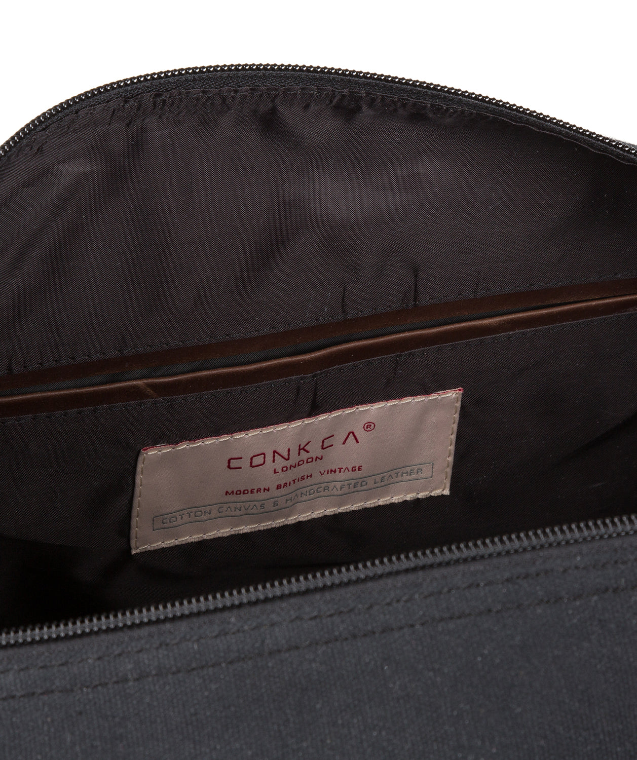 'Hackney' Vintage Black Canvas & Leather Holdall