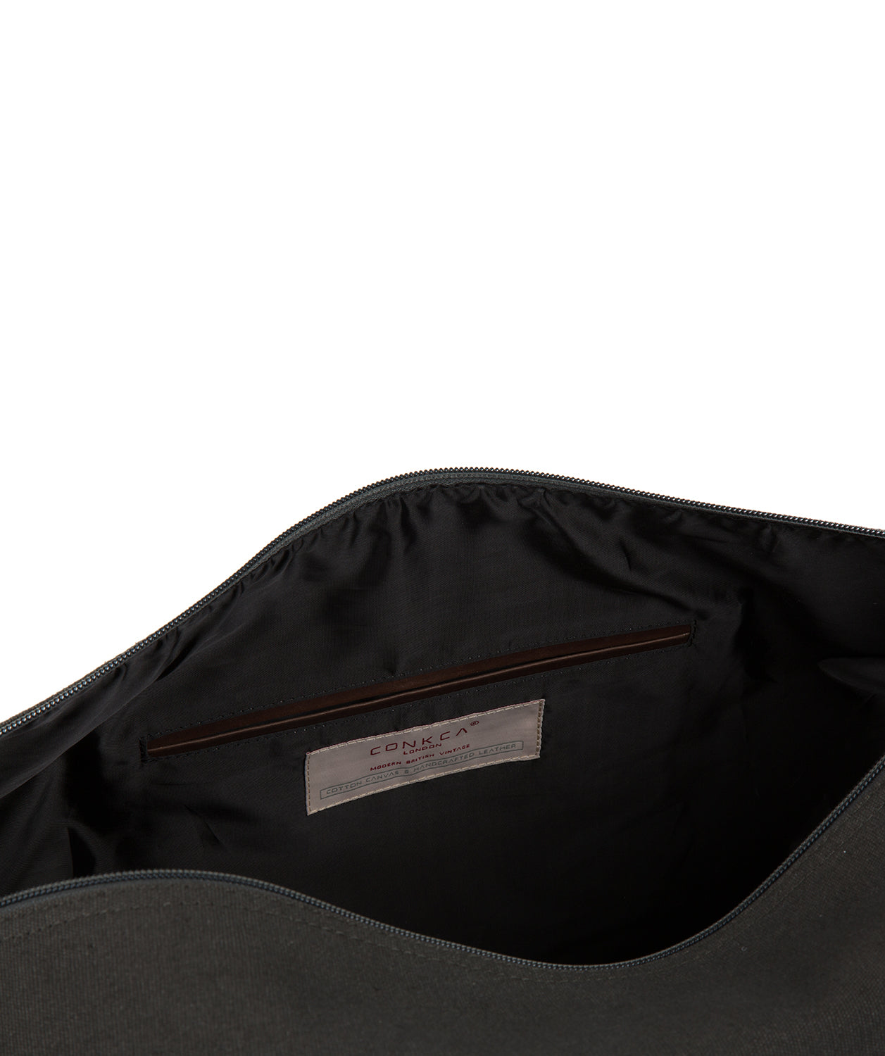'Suttom' Grey Canvas & Leather Holdall