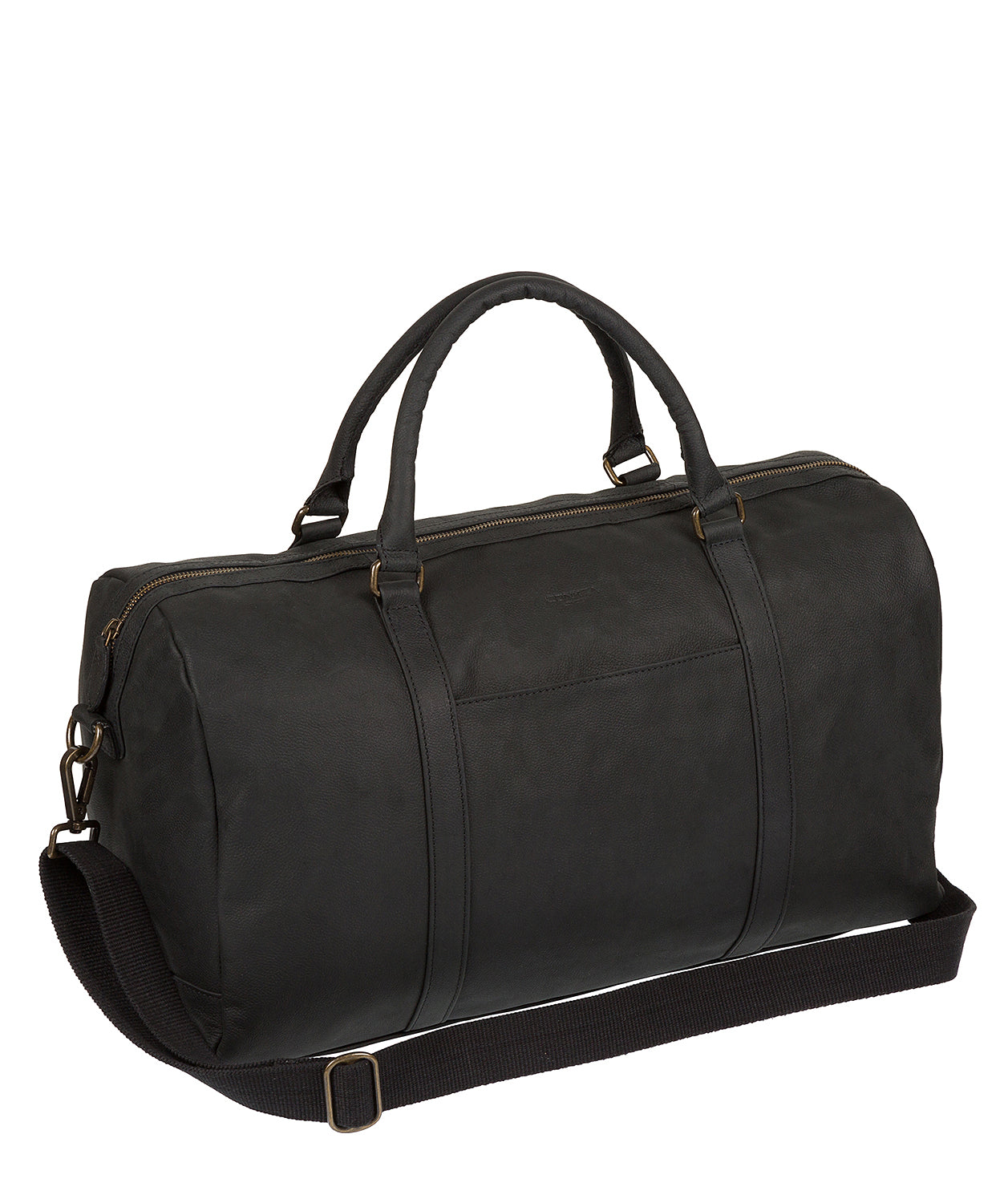 'Orton' Vintage Black Leather Holdall