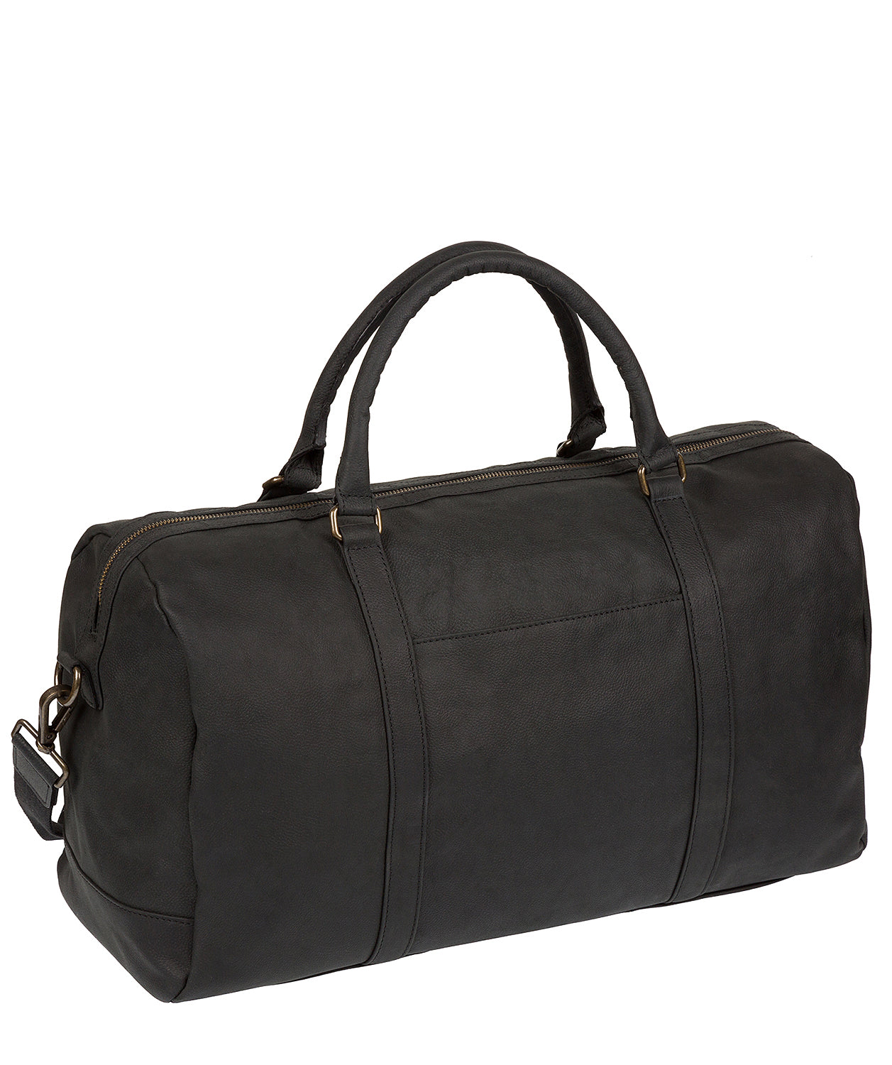 'Orton' Vintage Black Leather Holdall