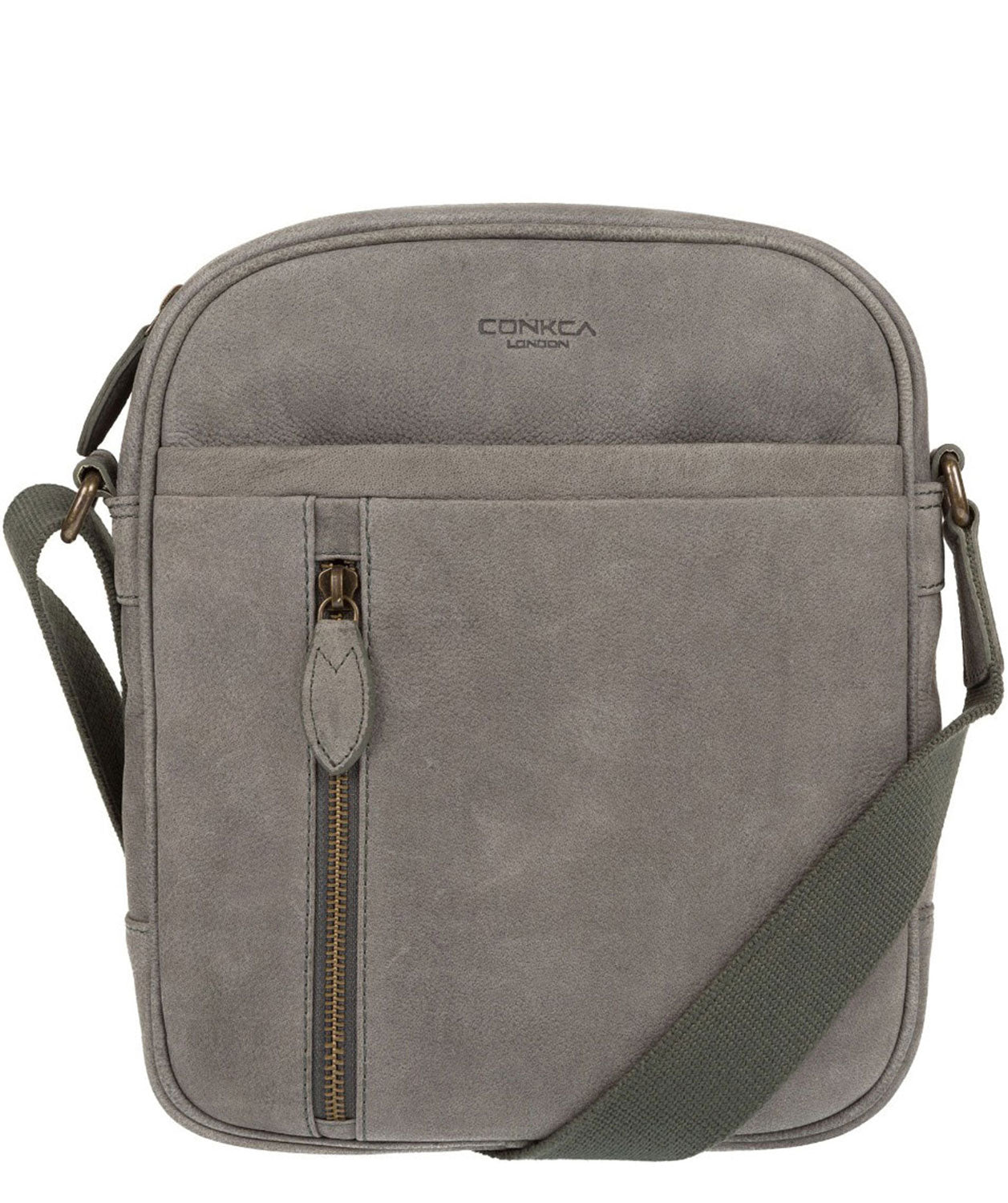 'Lowe' Vintage Grey Leather Cross Body Bag