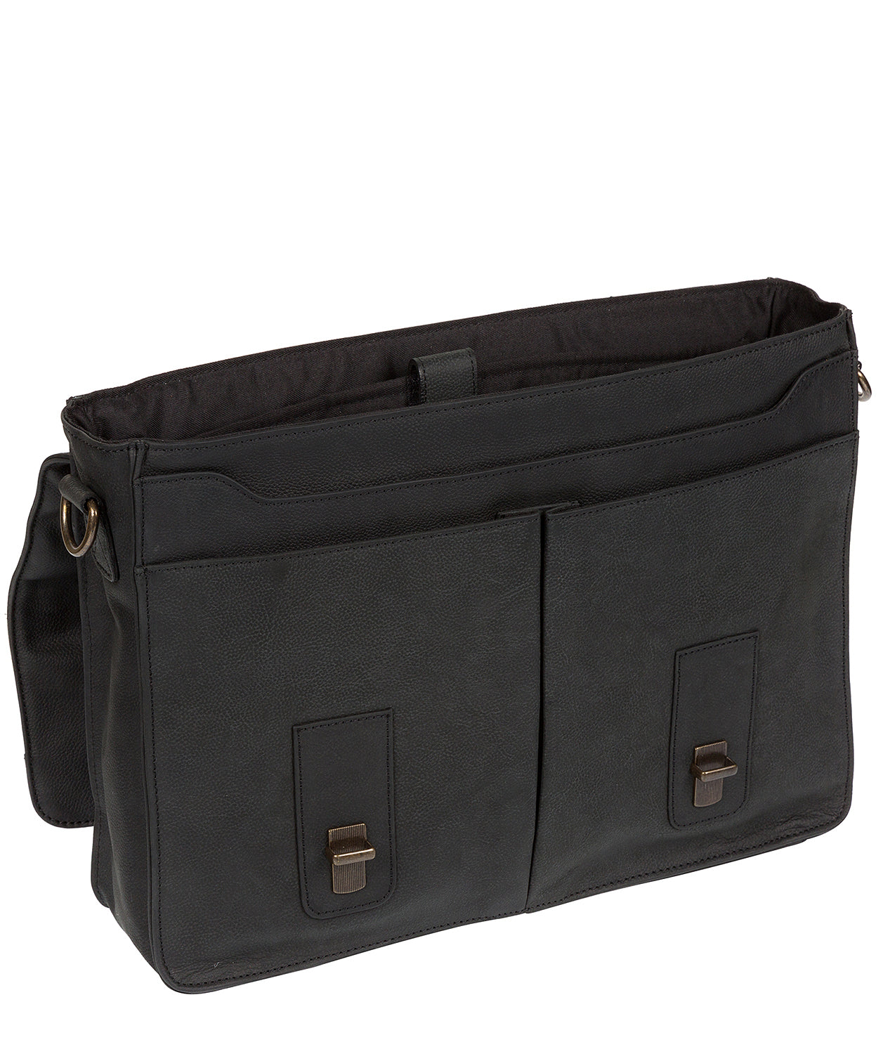 'Bennet' Vintage Black Leather Work Bag
