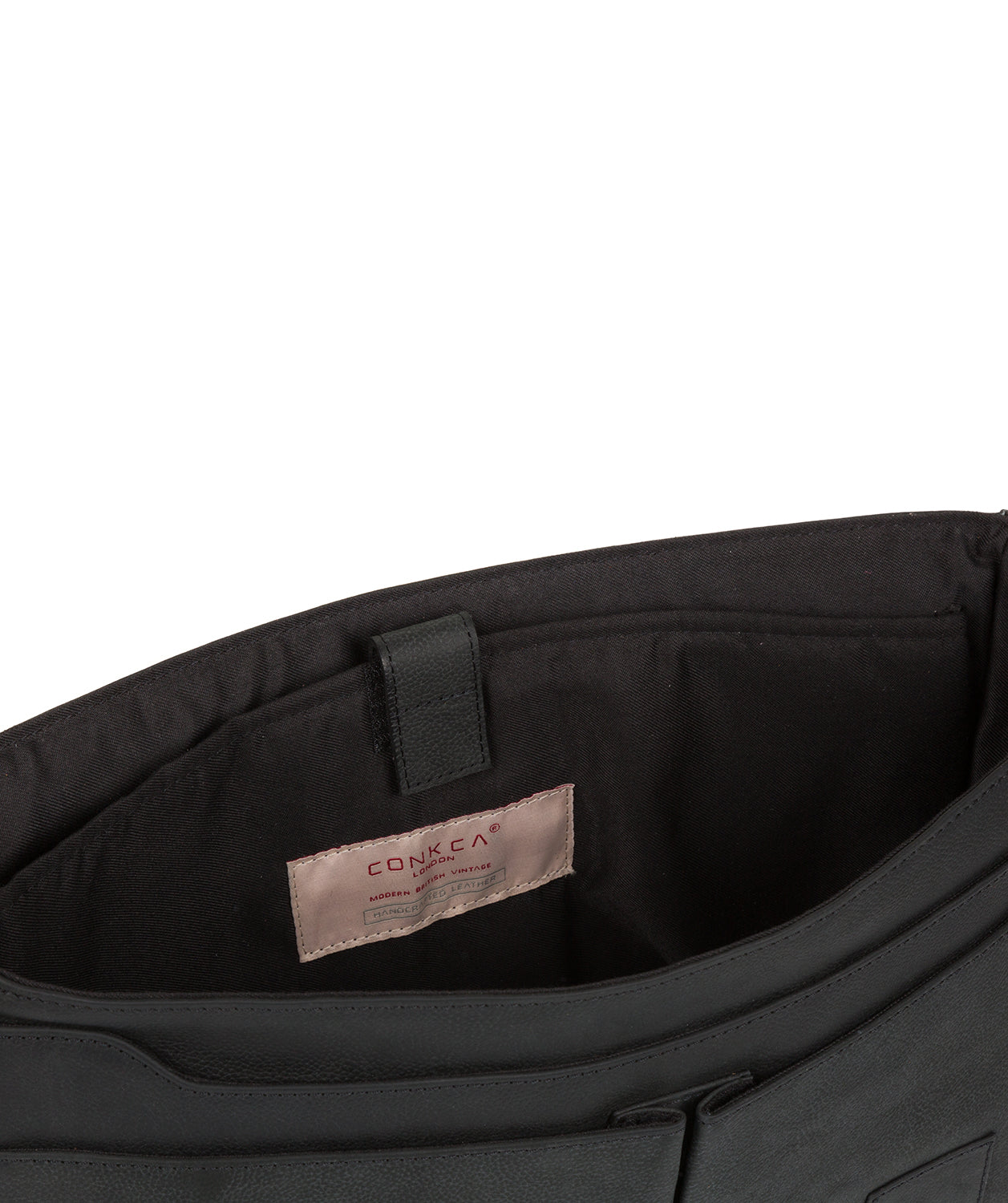 'Bennet' Vintage Black Leather Work Bag