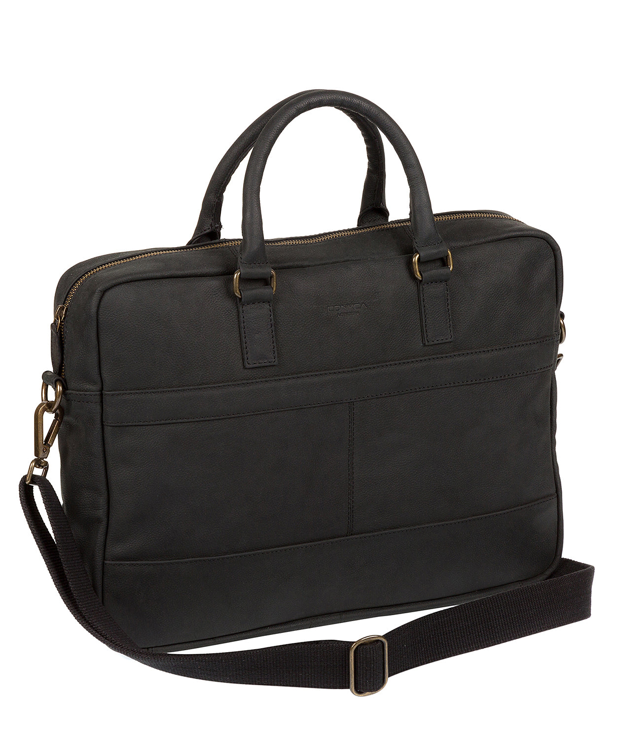 'Grafton' Vintage Black Leather Workbag