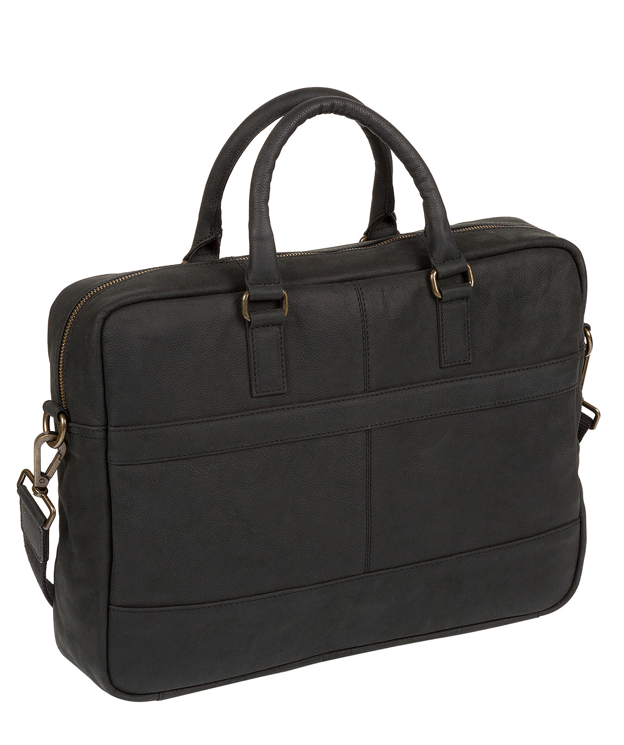 'Grafton' Vintage Black Leather Workbag