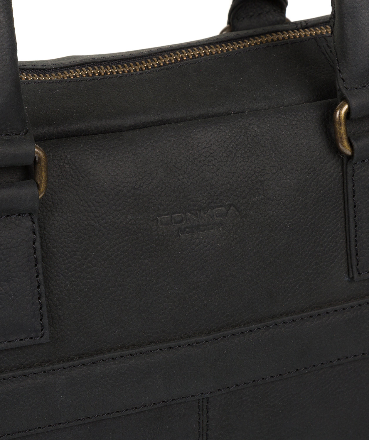 'Grafton' Vintage Black Leather Workbag