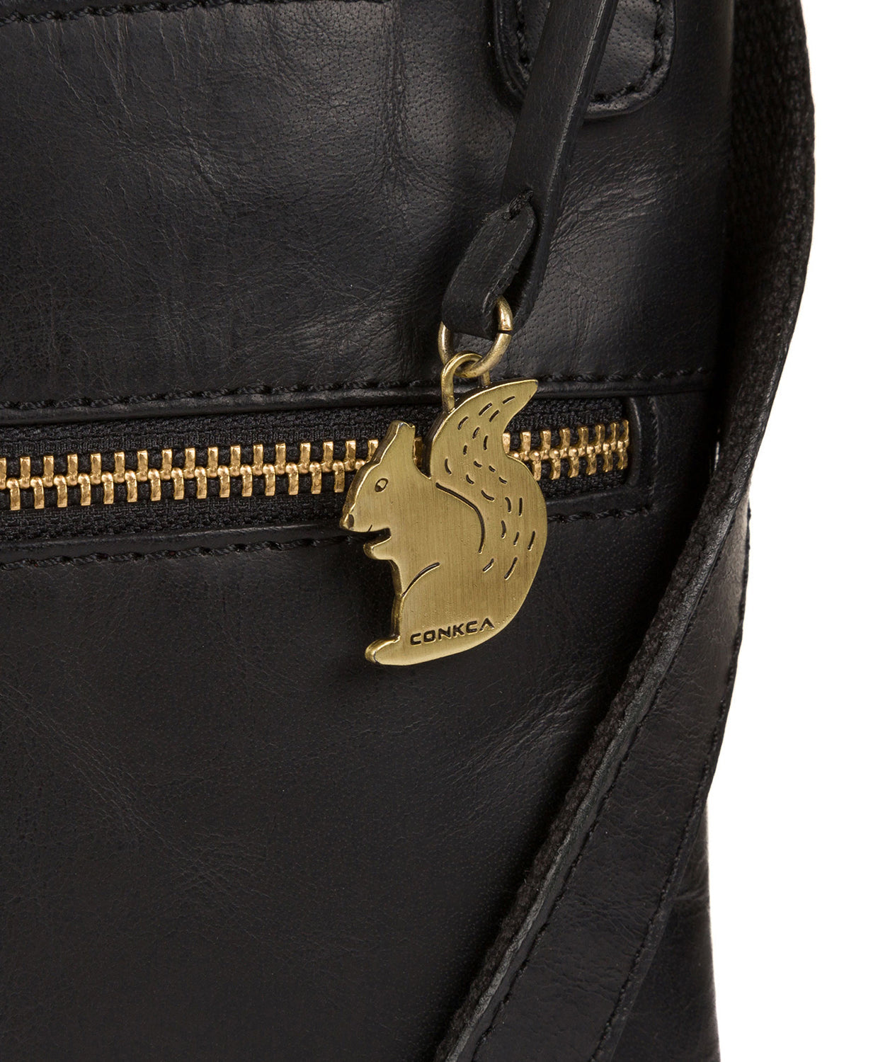 'Spriza' Black Handcrafted Leather Cross-Body Bag image 6