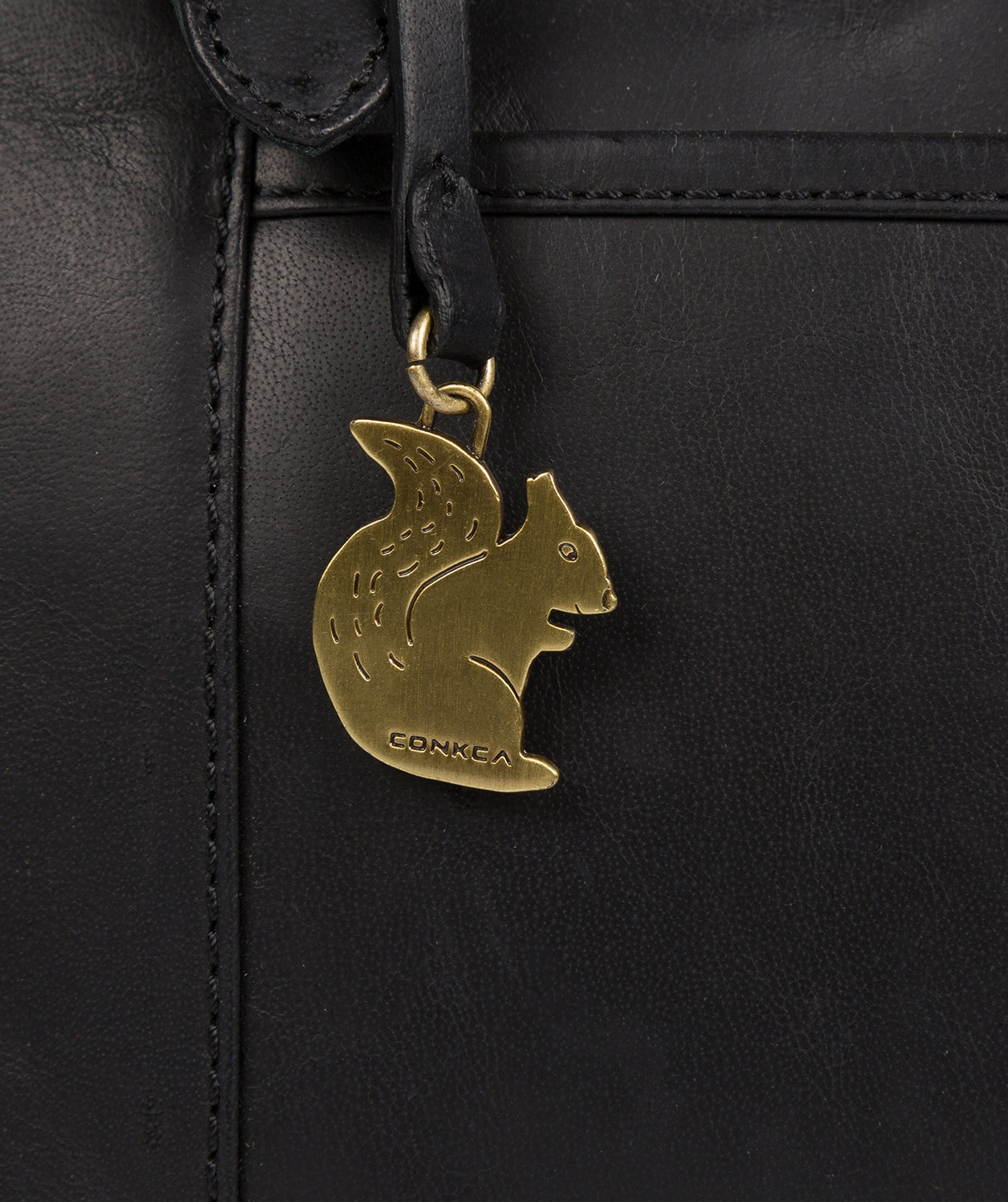 'Carmela' Black Leather Handbag