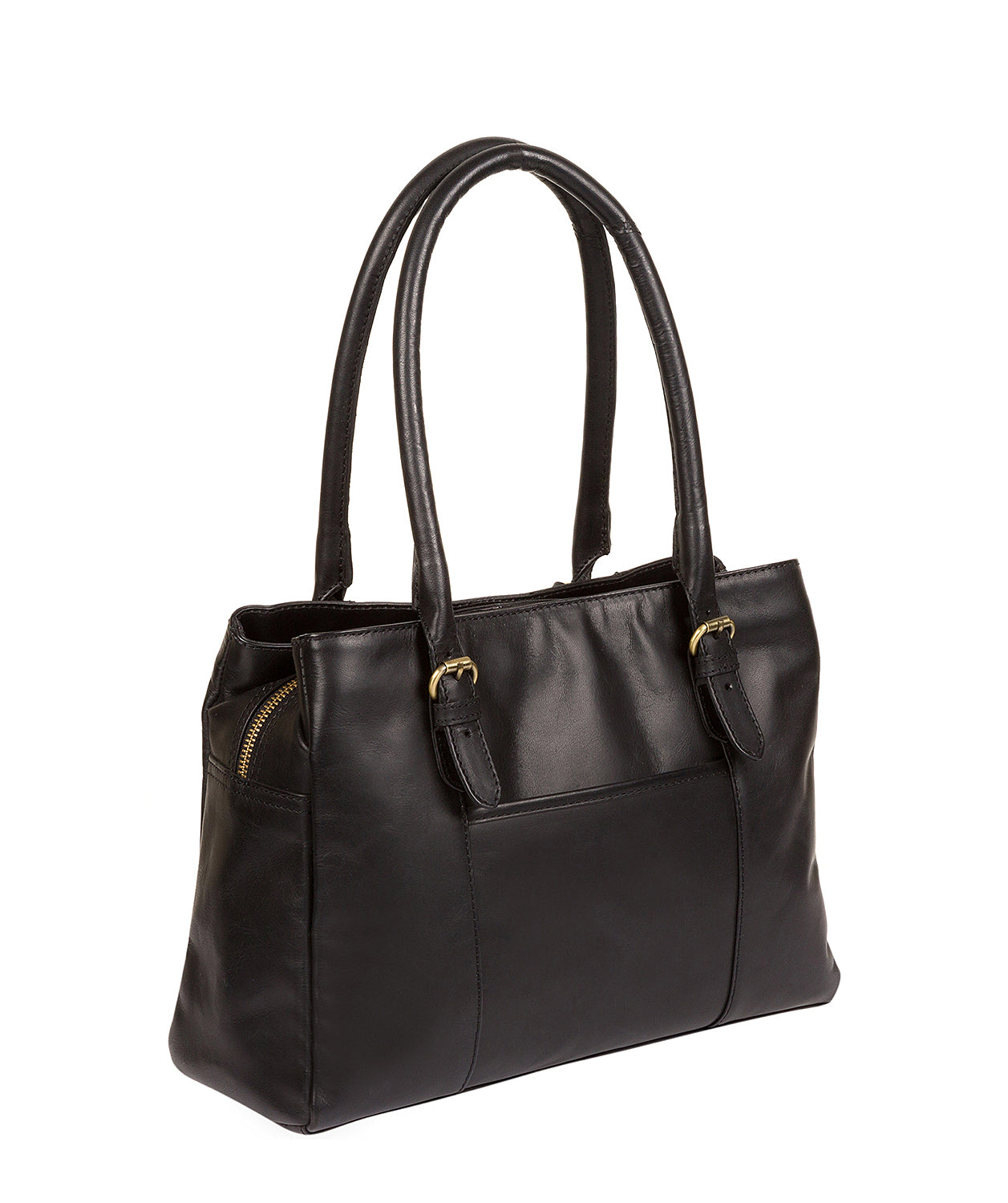 'Carmela' Black Leather Handbag