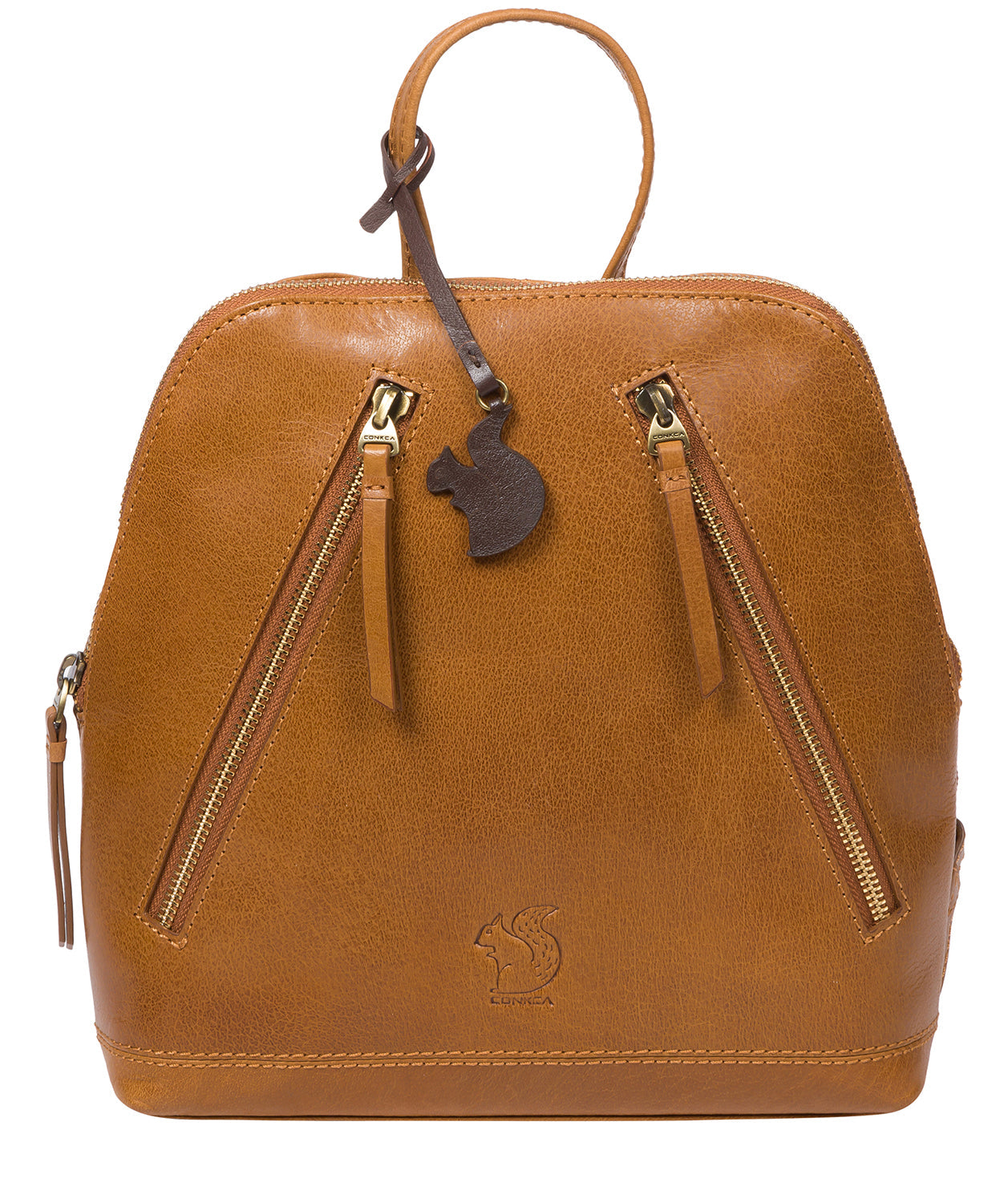 'Zoe' Dark Tan Leather Backpack