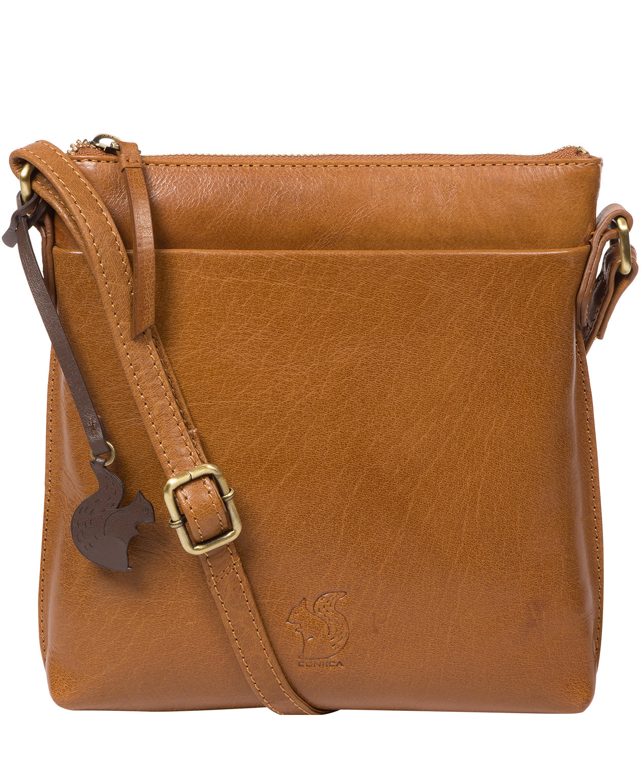 'Nikita' Dark Tan Leather Cross Body Bag