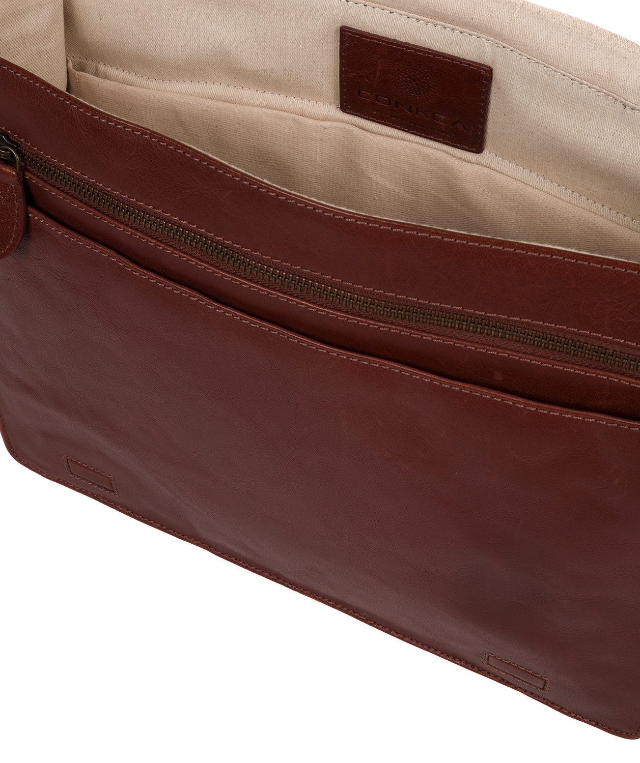 'Zico' Conker Brown Leather Messenger Bag