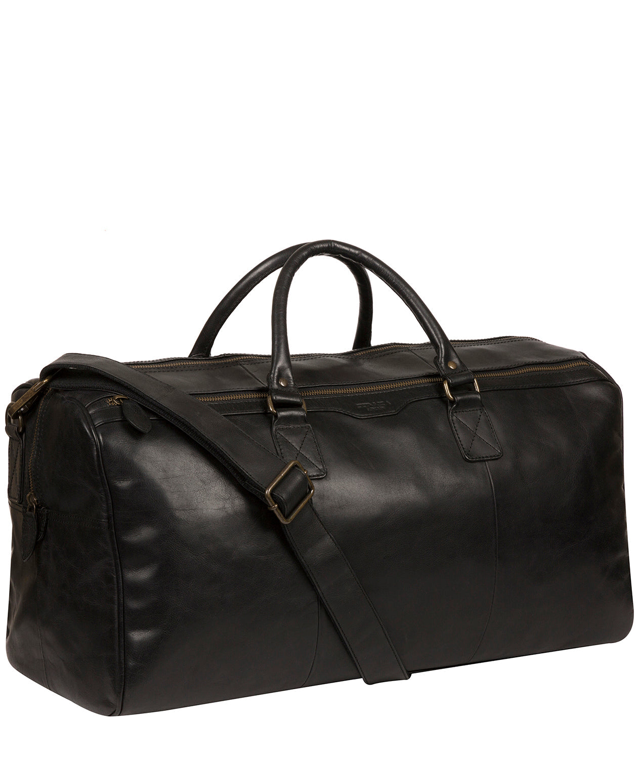 'Edu' Black Leather Holdall image 5