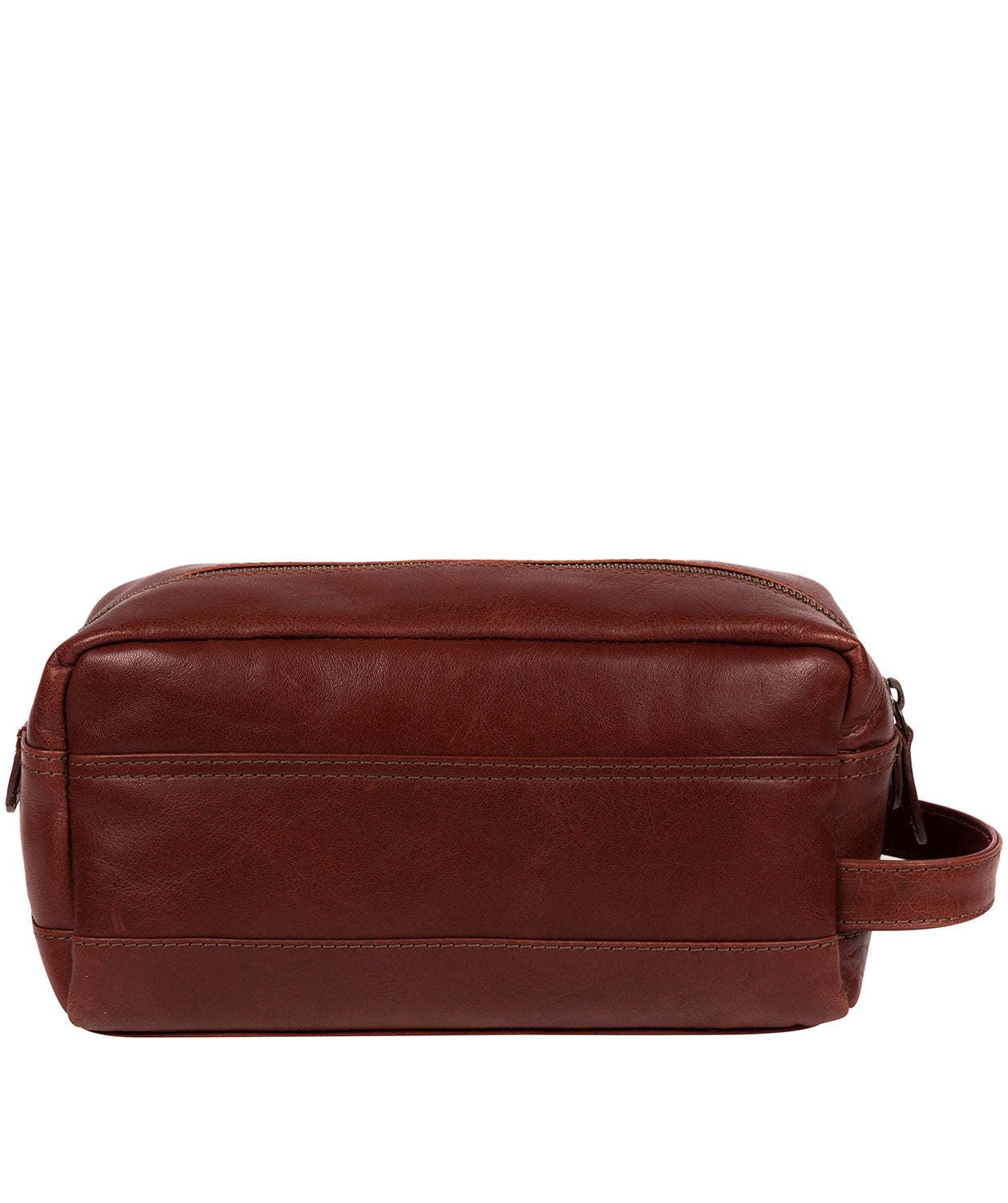 'Careca' Conker Brown Leather Washbag