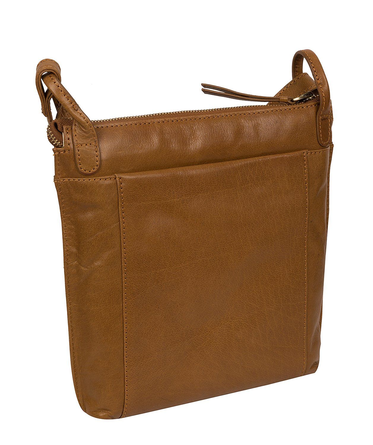 'Rego' Dark Tan Leather Cross Body Bag