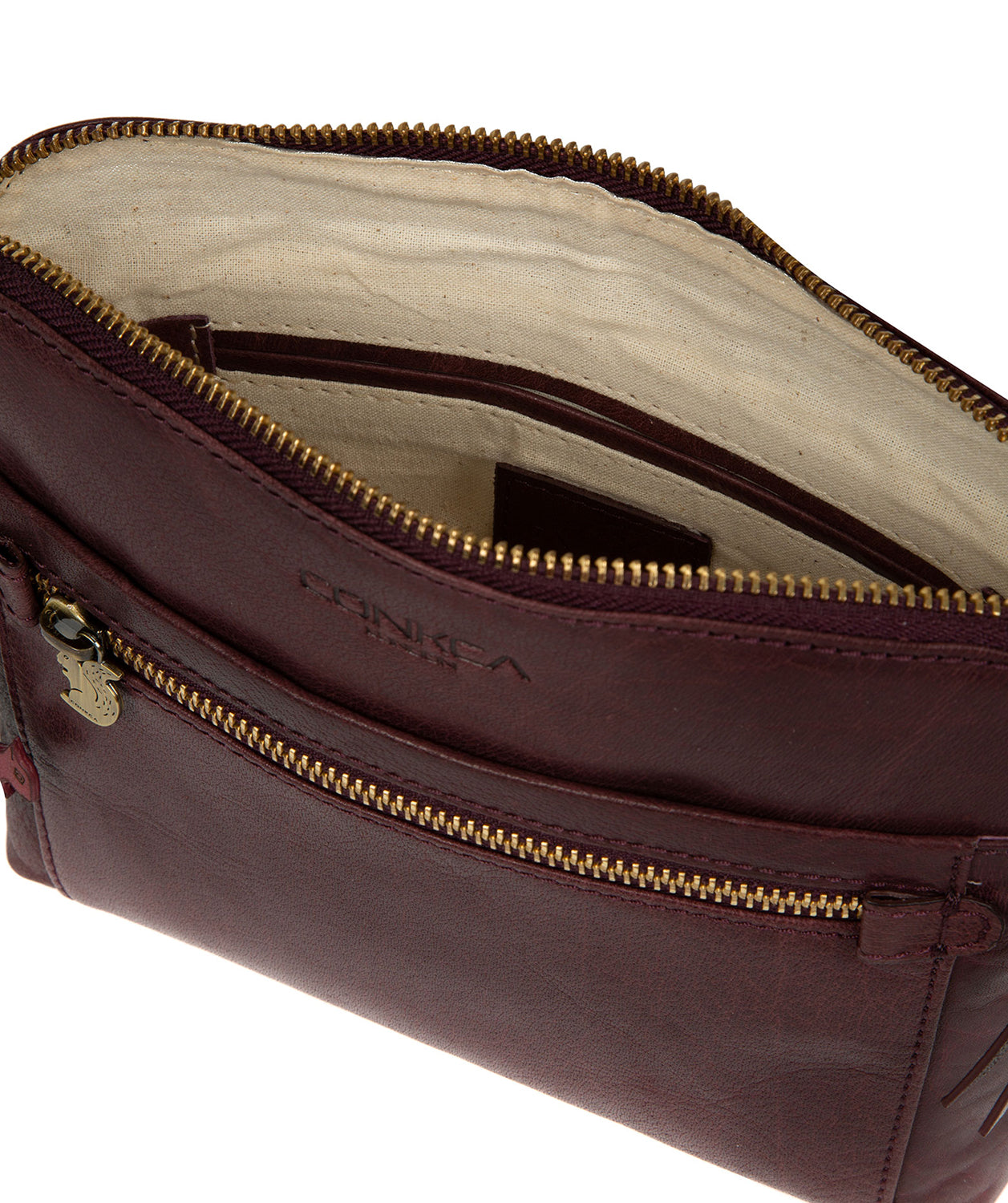 'Frida' Plum Leather Cross Body Bag image 4