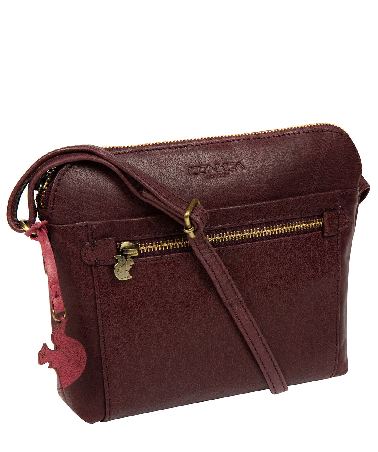 'Frida' Plum Leather Cross Body Bag image 5
