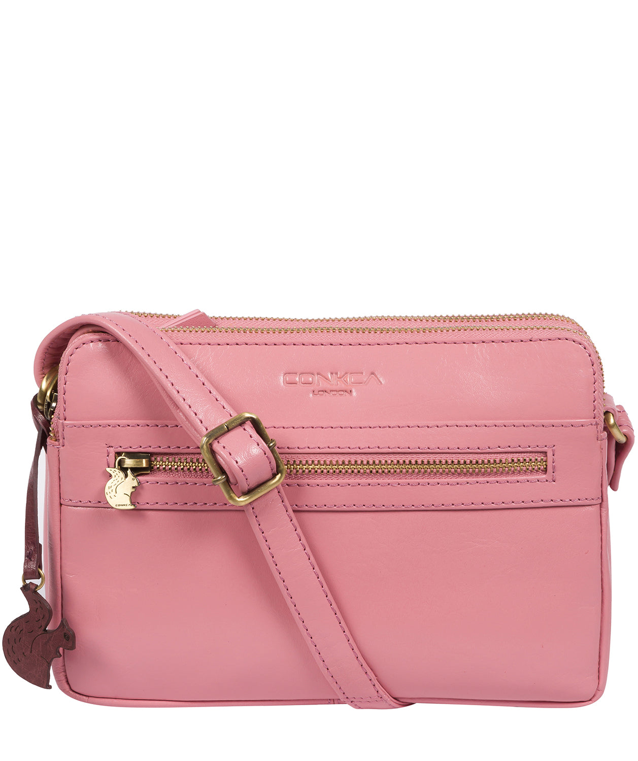 'Drew' Blush Leather Cross Body Bag