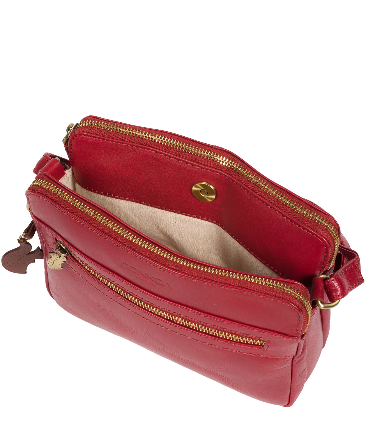 'Drew' Chilli Pepper Leather Cross Body Bag