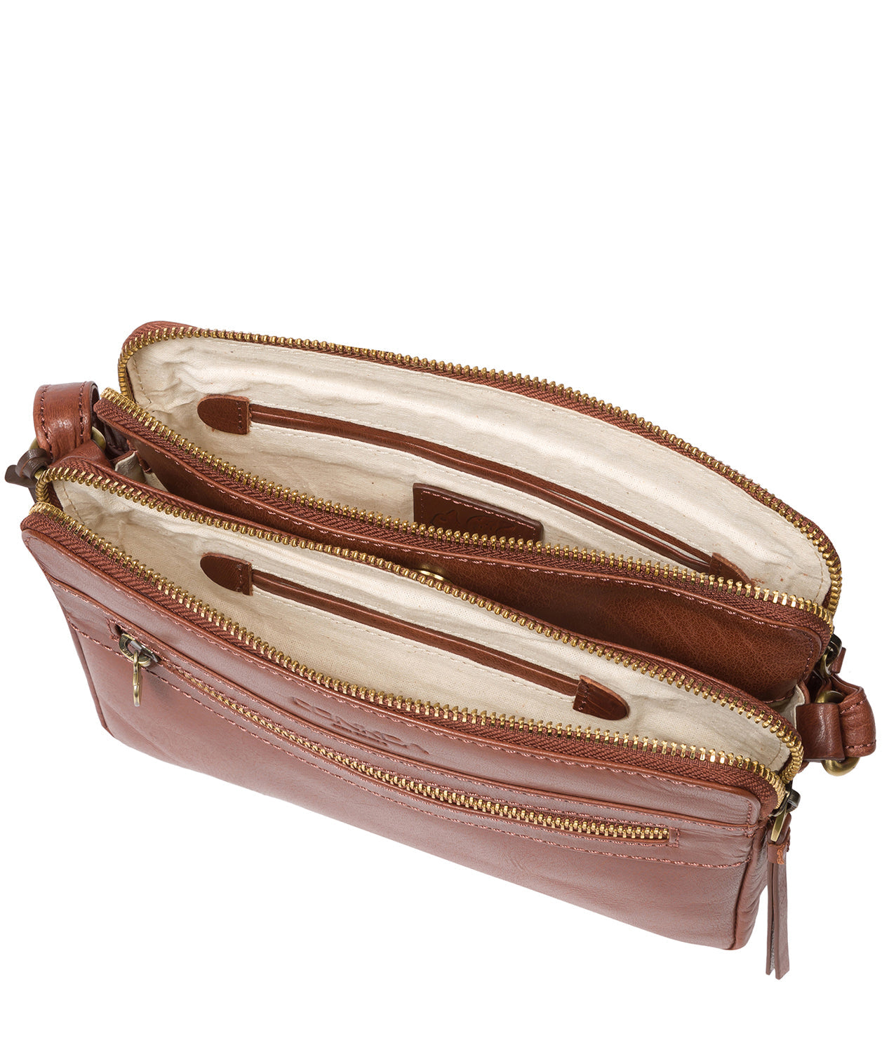 'Drew' Conker Brown Leather Cross Body Bag