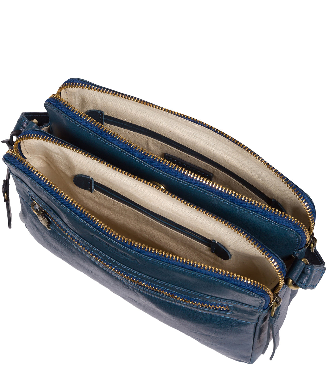 'Drew' Snorkel Blue Leather Cross Body Bag