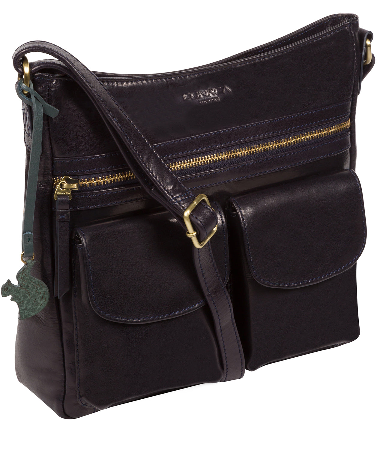 'Bon' Navy Leather Cross Body Bag