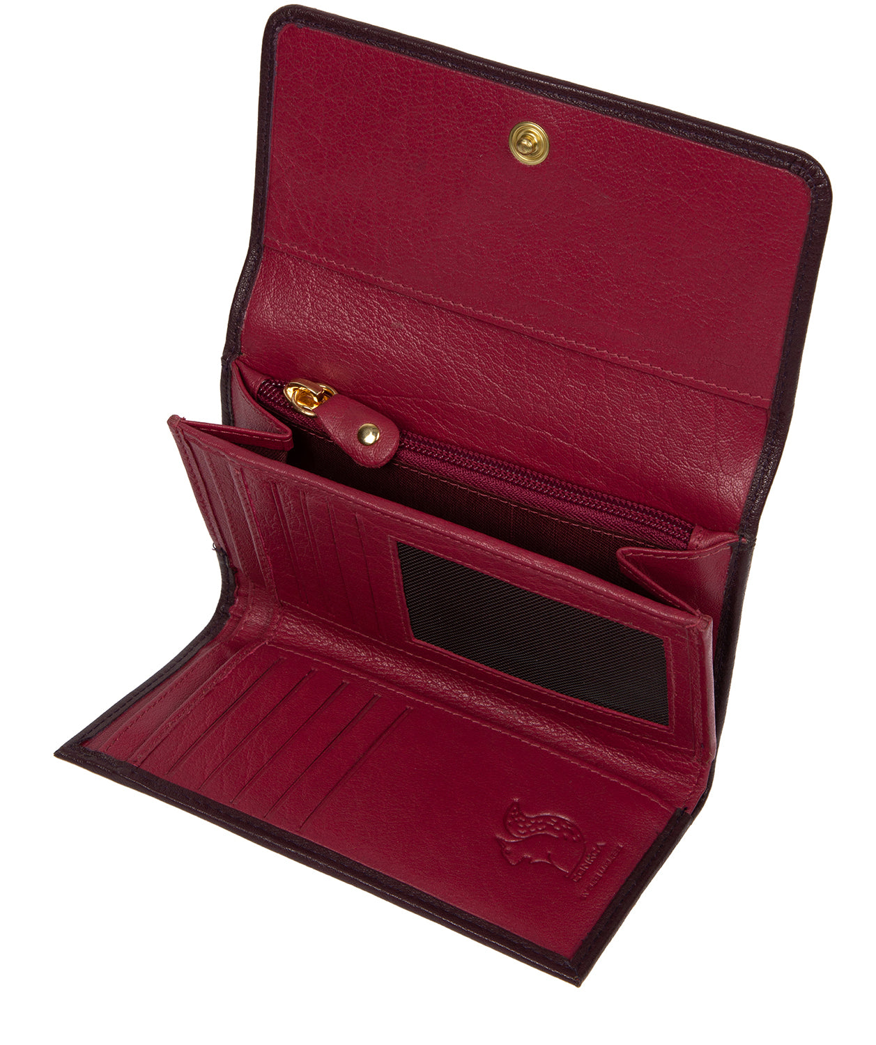 'Colleen' Plum Leather RFID Purse