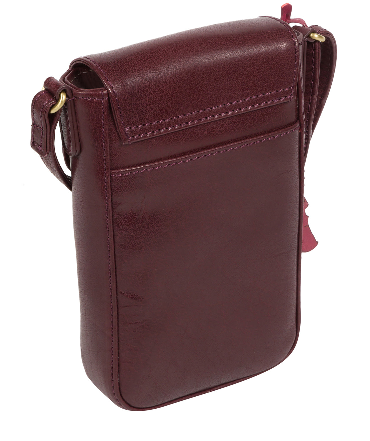 'Buzz' Plum Leather Small Cross Body Bag
