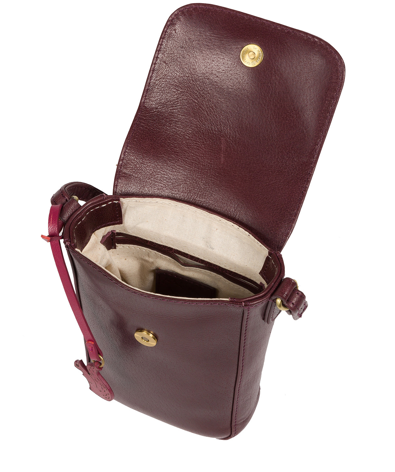 'Buzz' Plum Leather Small Cross Body Bag