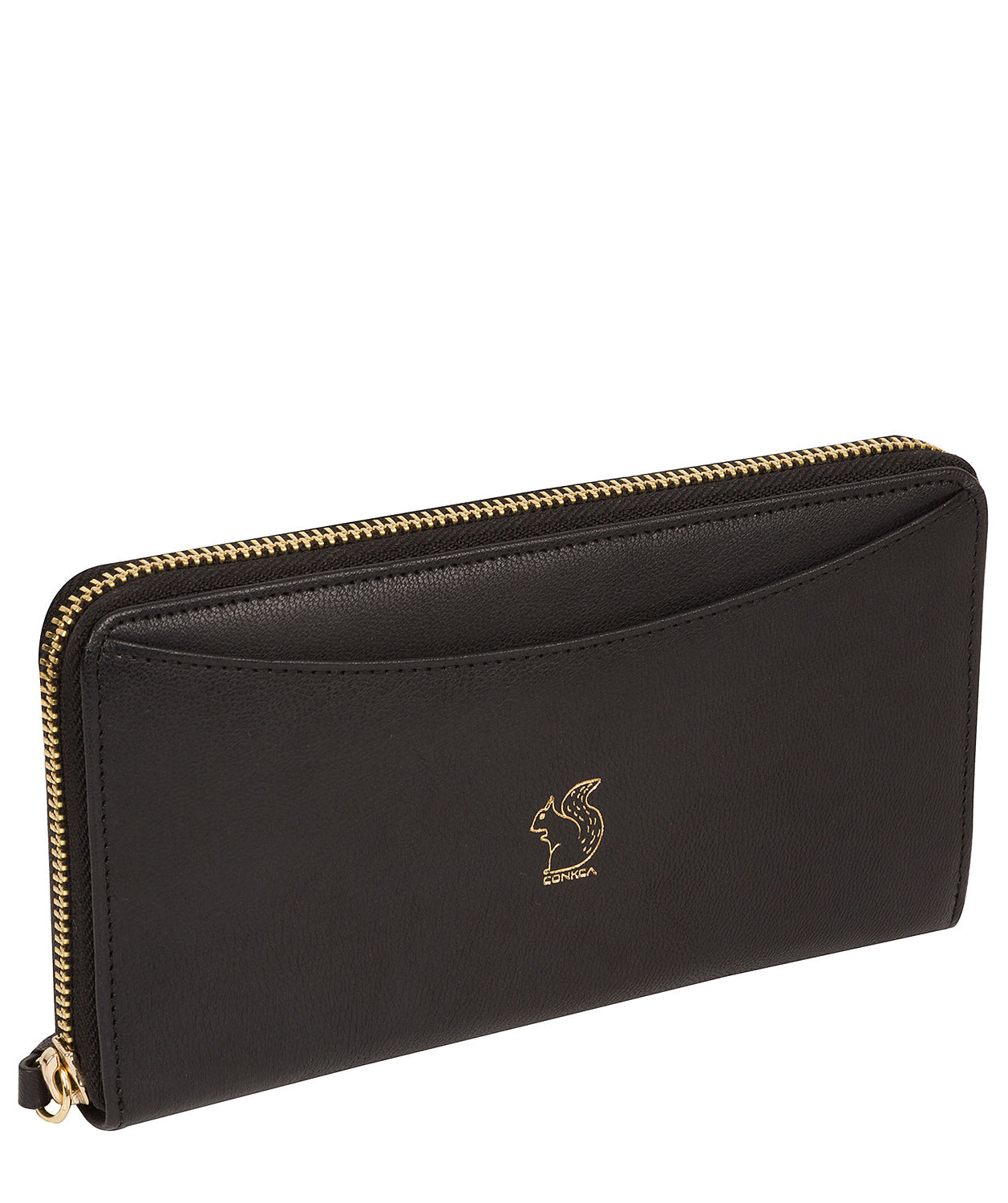 'Billie' Smooth Black Leather Purse