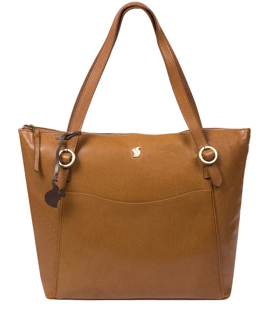 'Mondo' Dark Tan Leather Tote Bag