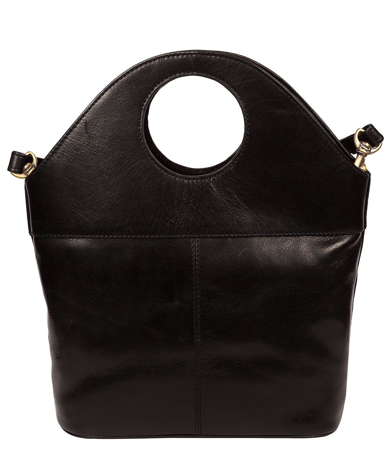 'Halo' Black Leather Cross Body Bag