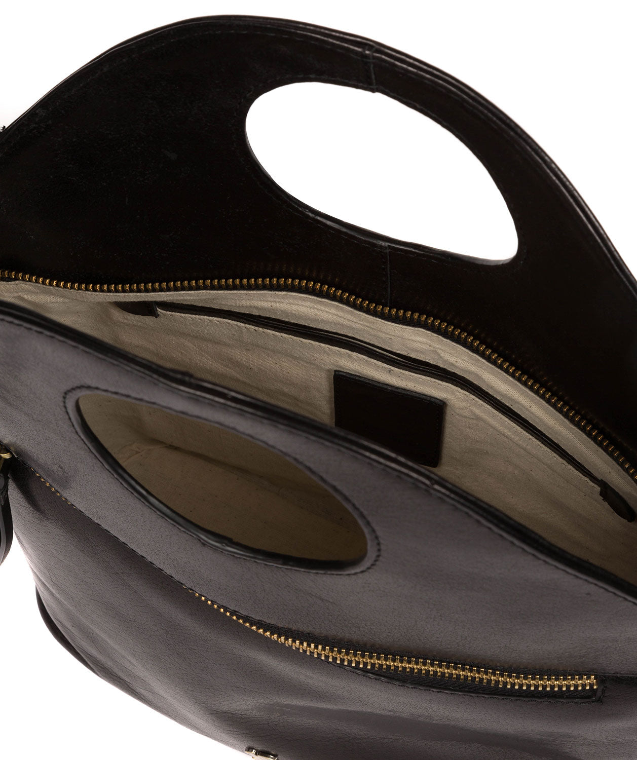 'Halo' Black Leather Cross Body Bag