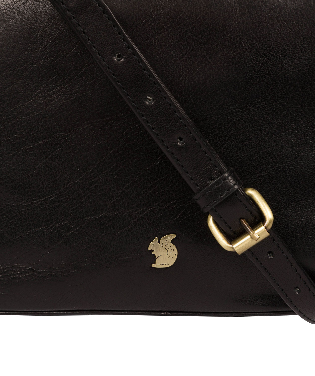 'Halo' Black Leather Cross Body Bag