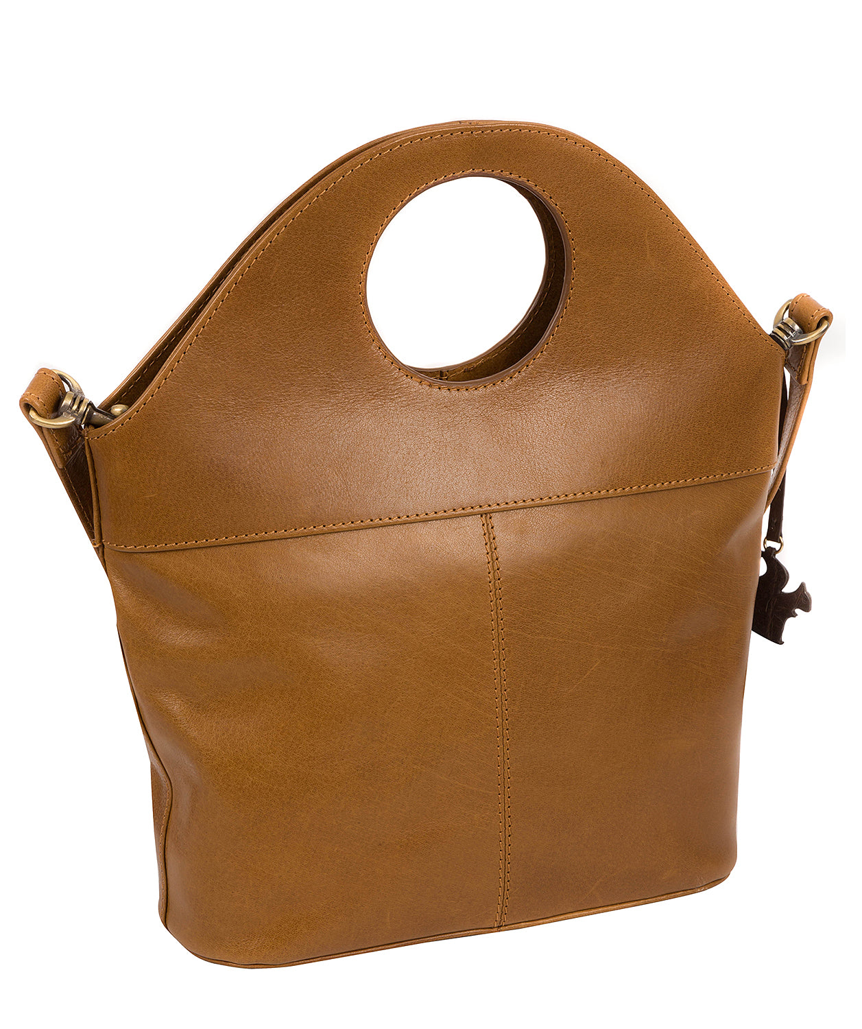 'Halo' Dark Tan Leather Cross Body Bag
