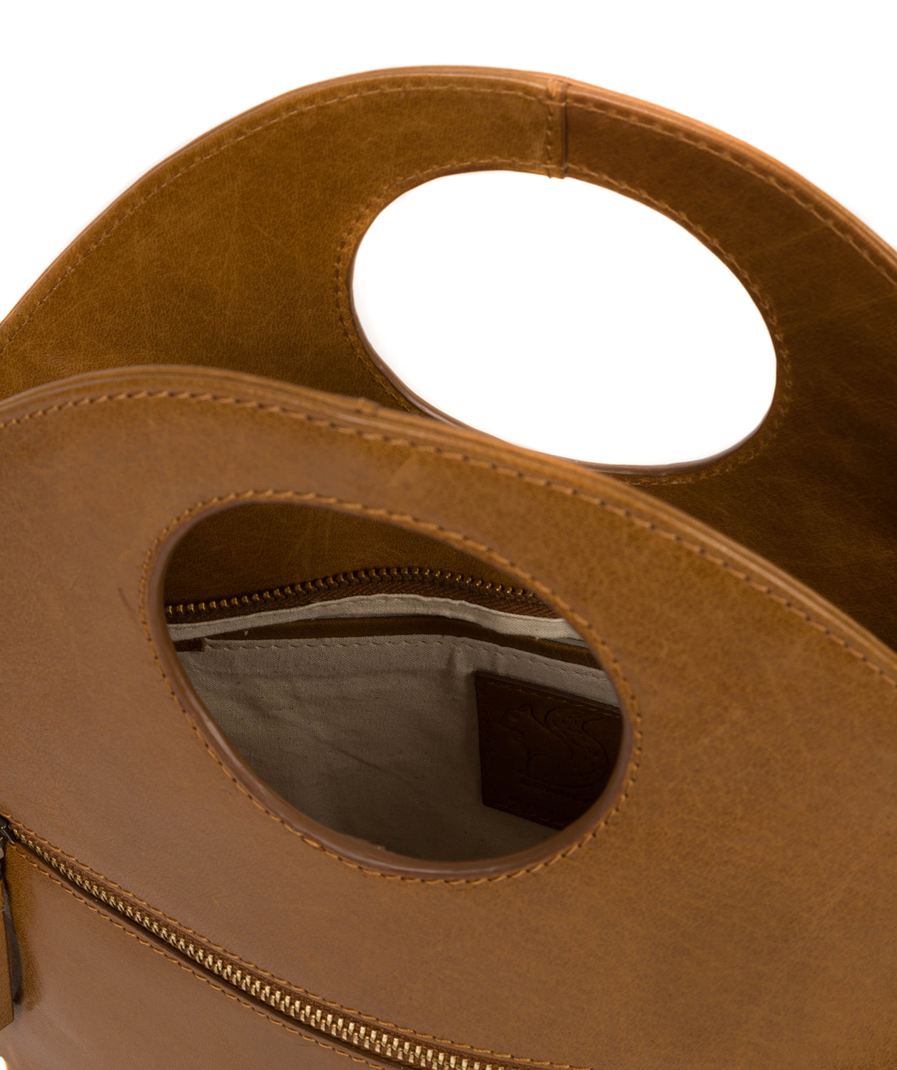 'Halo' Dark Tan Leather Cross Body Bag