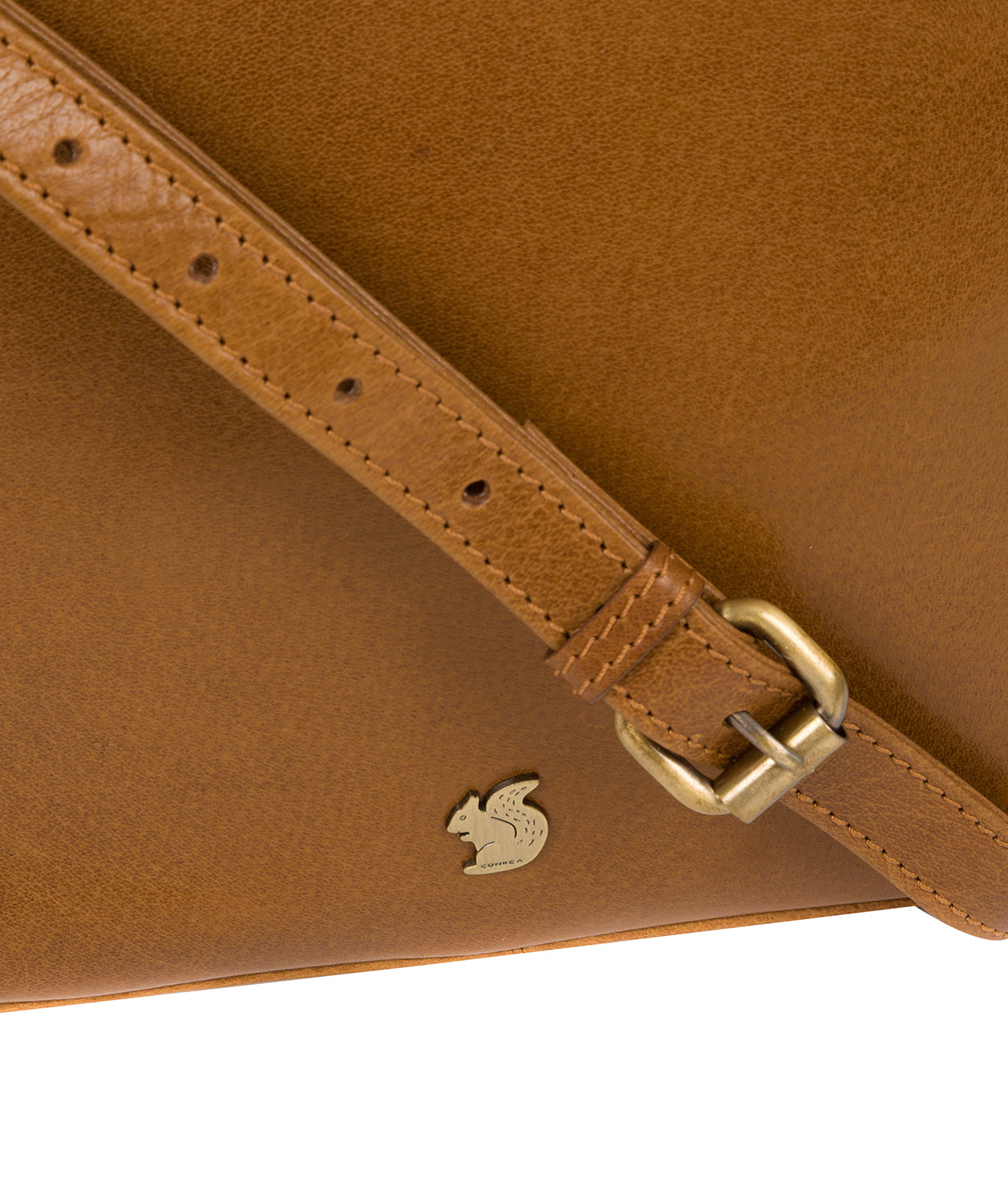 'Halo' Dark Tan Leather Cross Body Bag