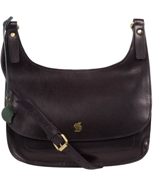 'Ellipse' Navy Leather Cross Body Bag