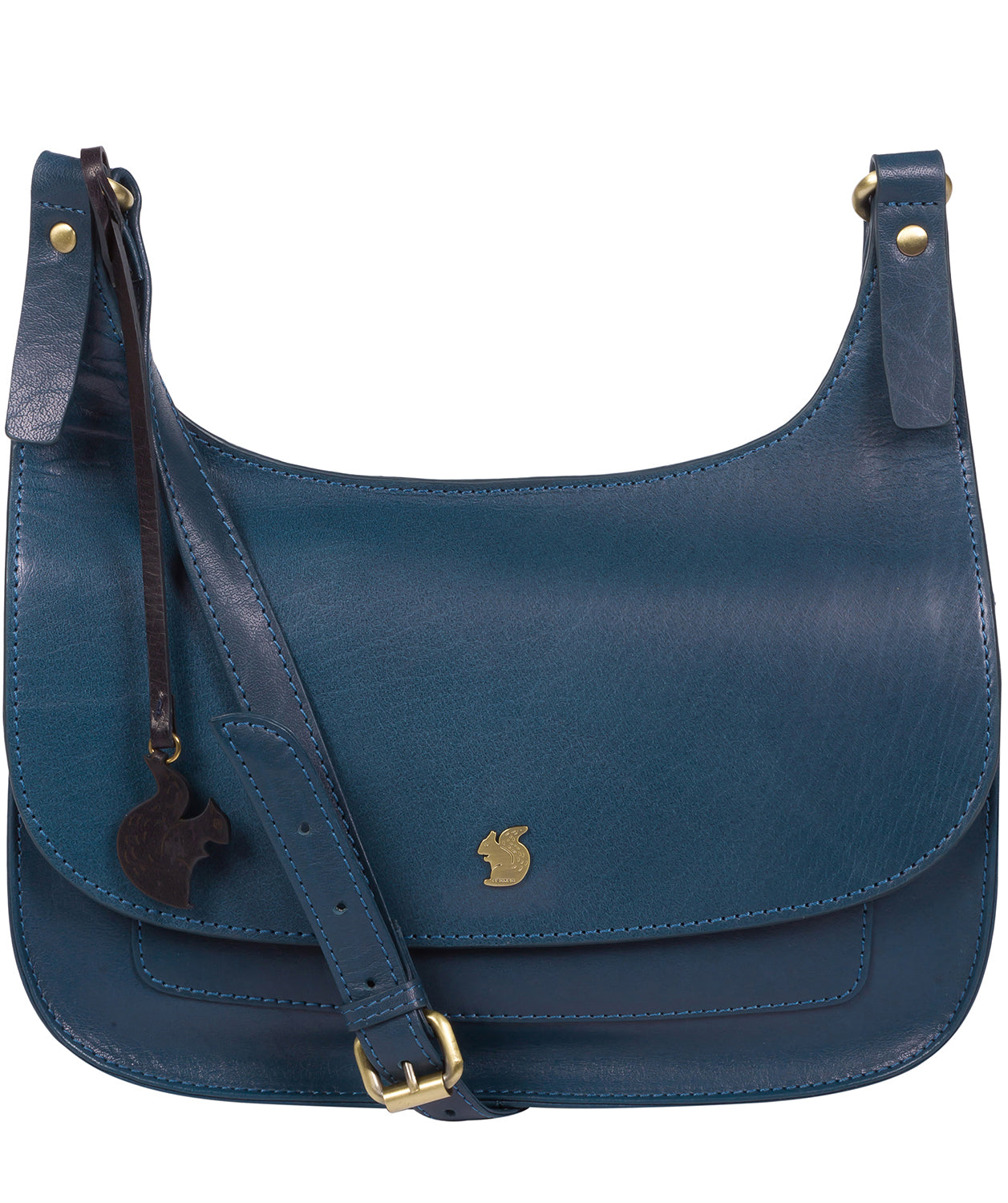 'Ellipse' Snorkel Blue Leather Cross Body Bag