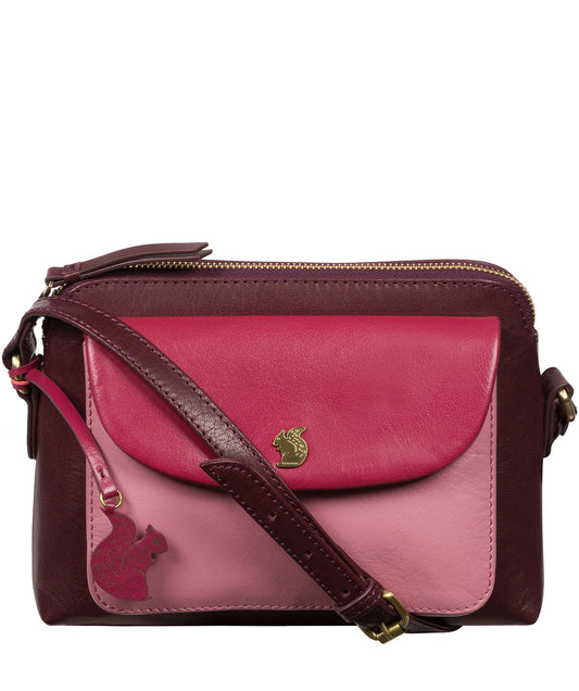 'Dainty' Plum, Blush & Orchid Leather Cross Body Bag