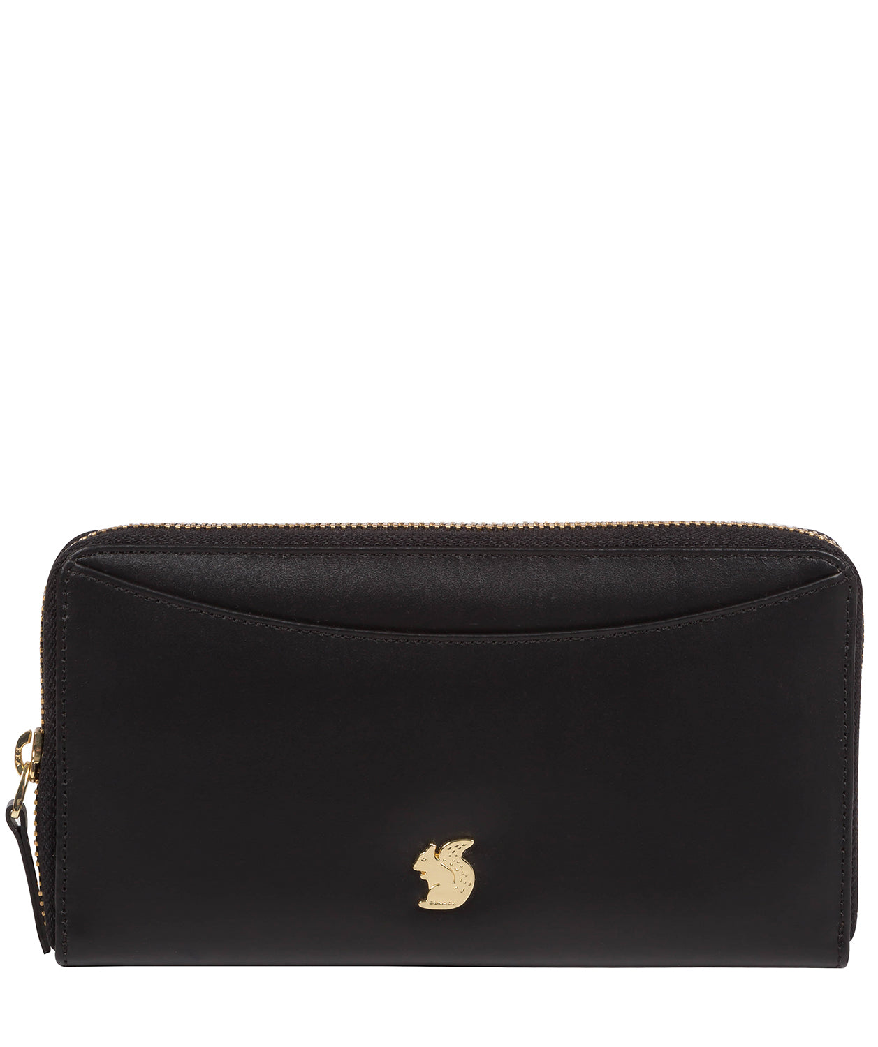'Candy' Black Leather Zip-Round Purse