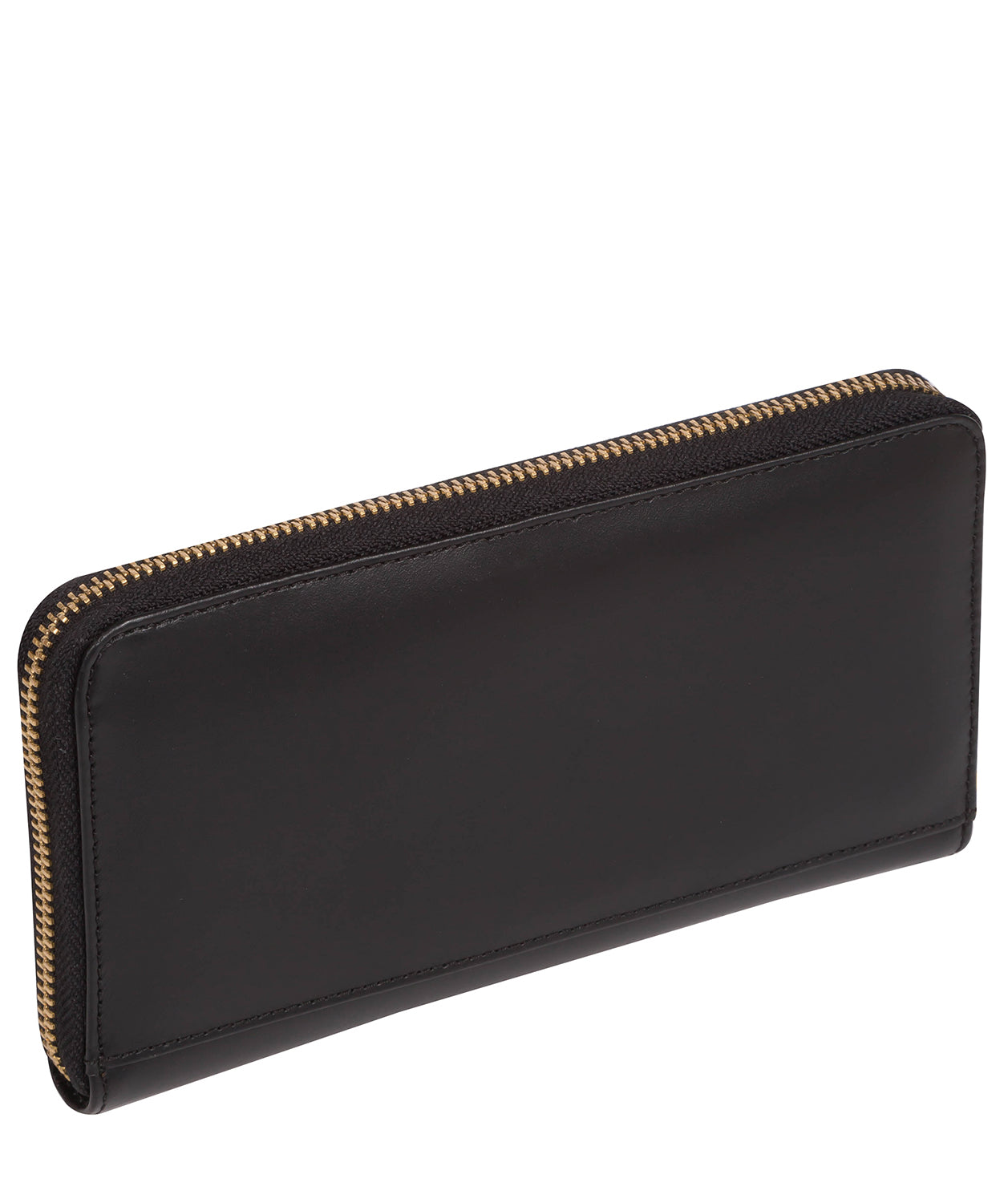 'Candy' Black Leather Zip-Round Purse