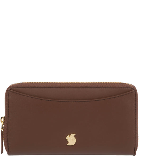 'Candy' Ombré Chestnut Leather Zip-Round Purse
