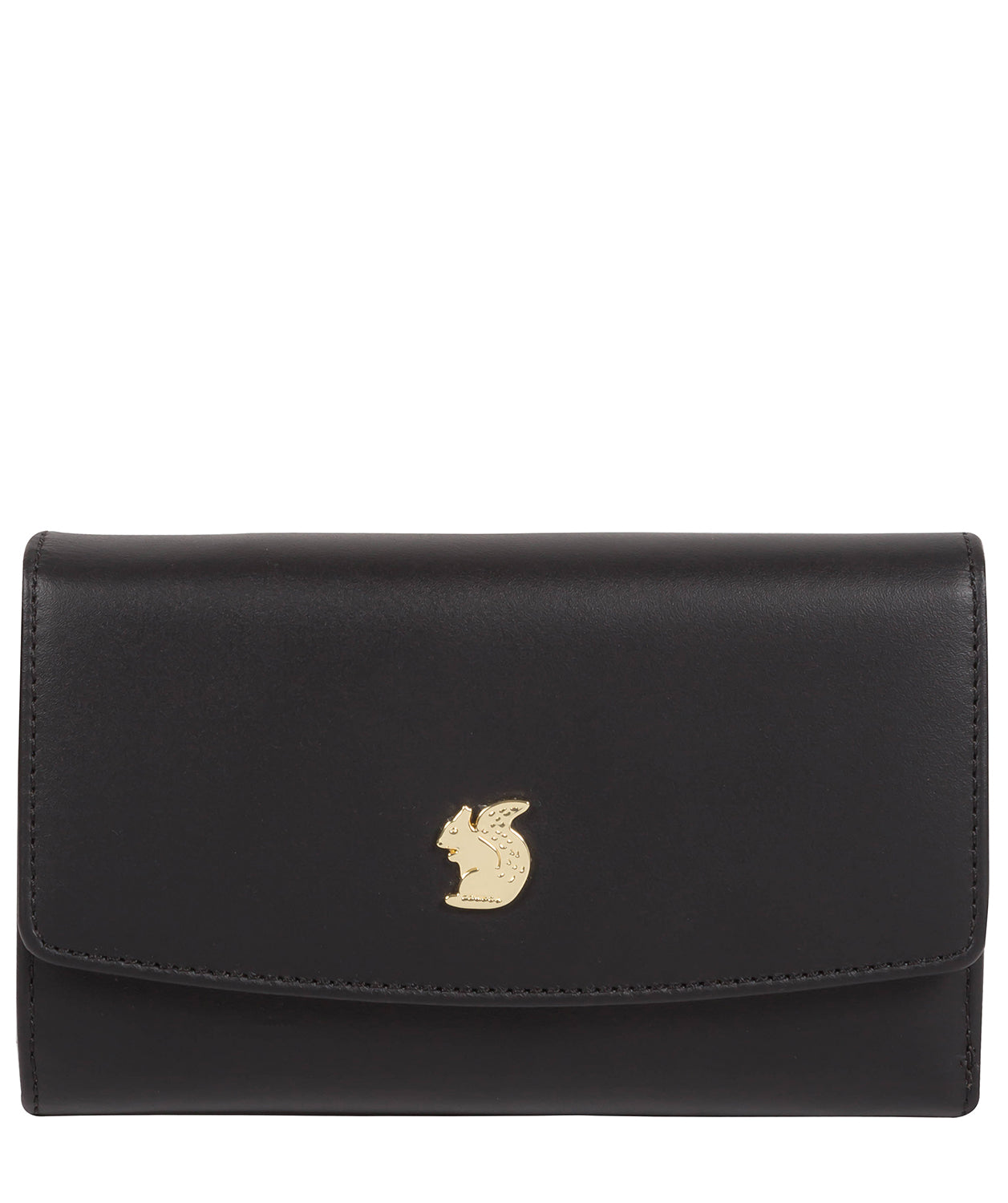 'Sherry' Black Leather Tri-Fold Purse