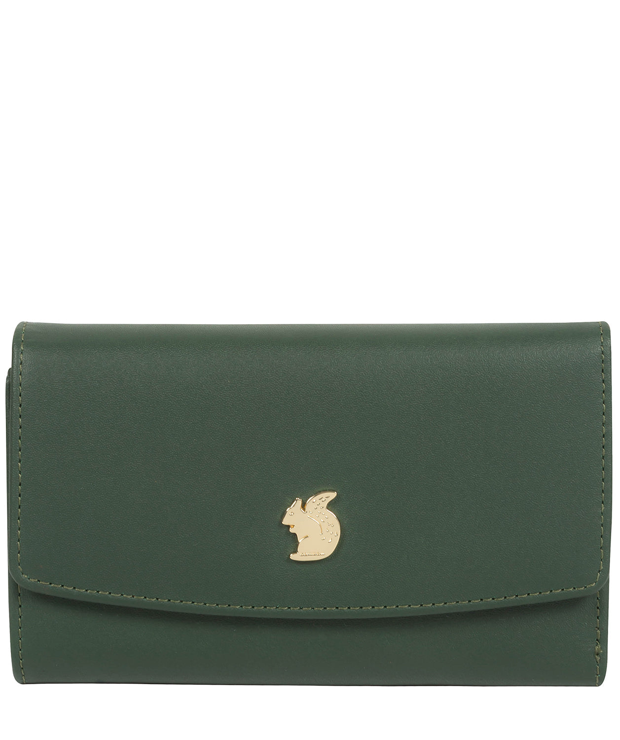 'Sherry' Evergreen Leather Tri-Fold Purse