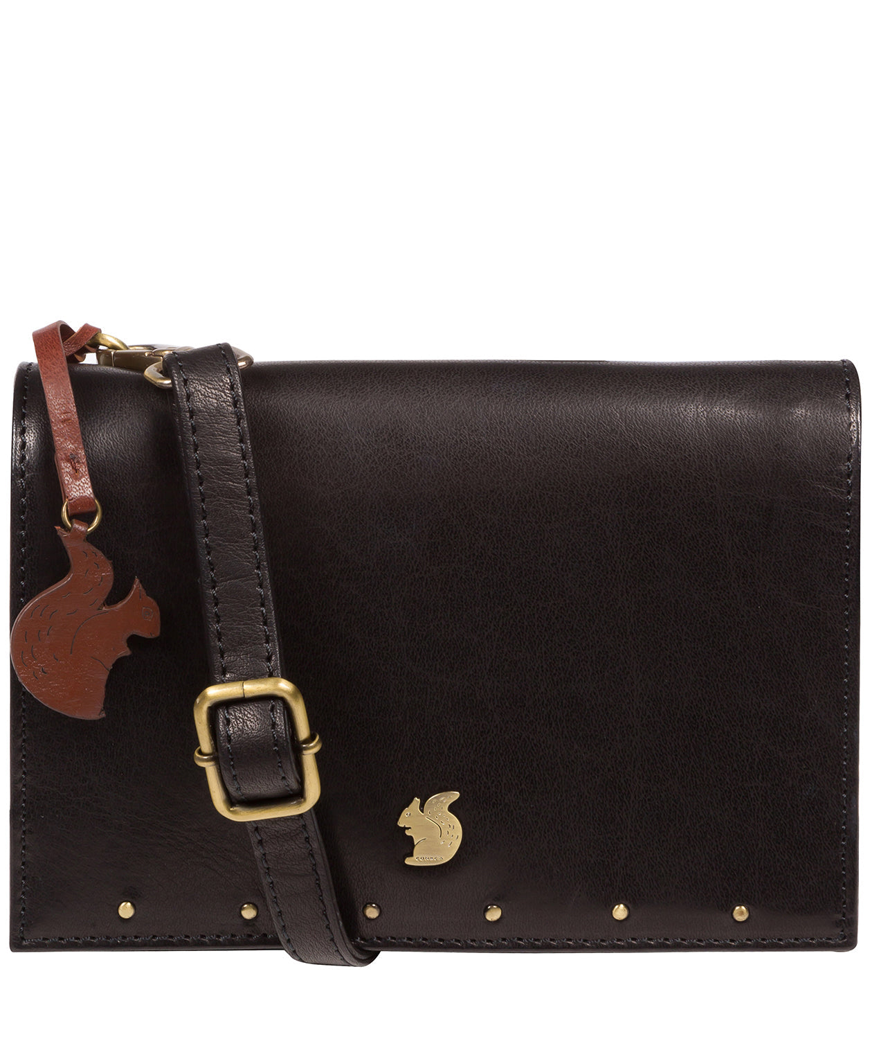 'Nemo' Black Leather Cross Body Clutch Bag