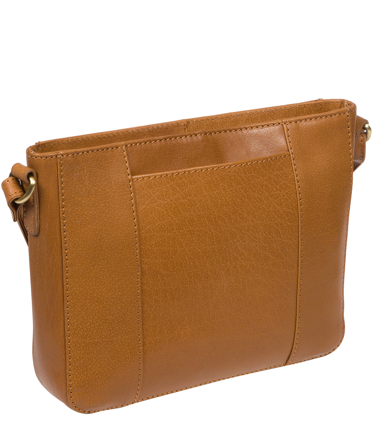 'Eski' Dark Tan Leather Cross Body Bag