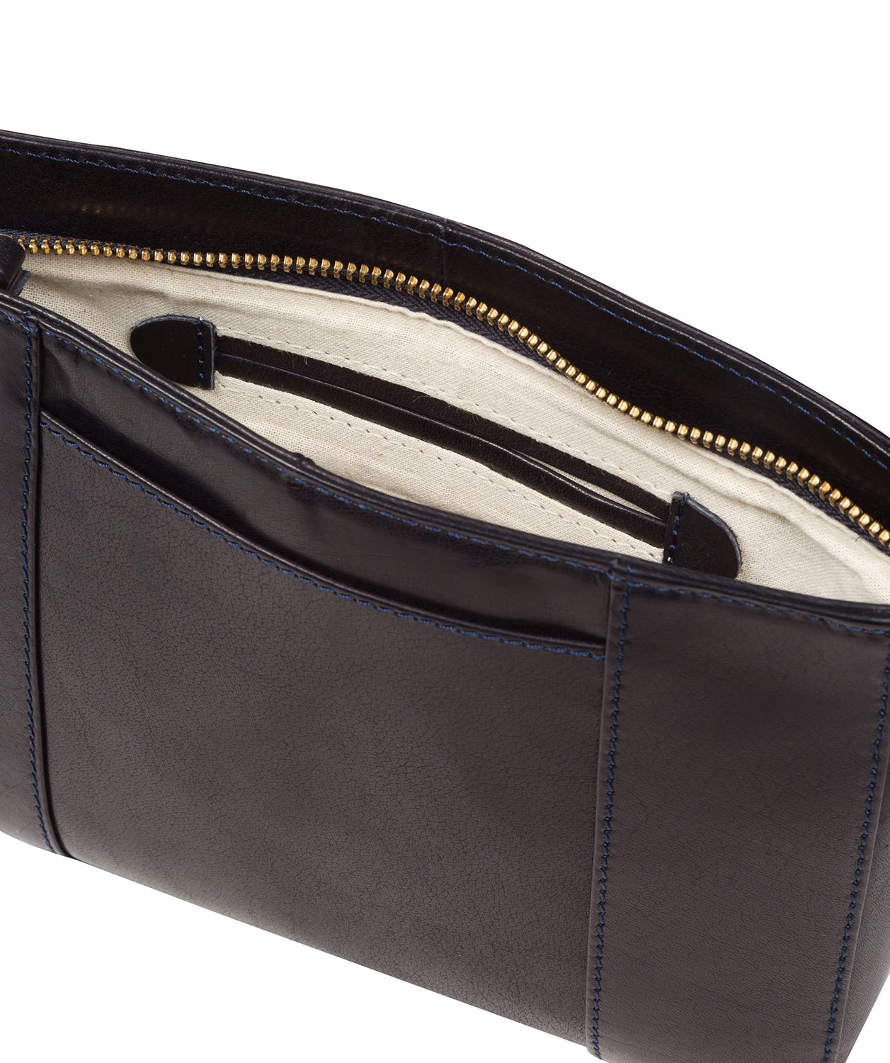'Eski' Navy Leather Cross Body Bag